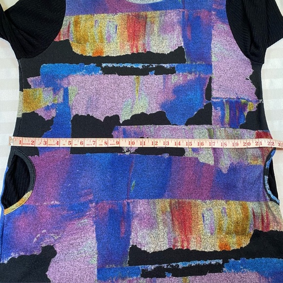 Lily London Women’s Tunic Sweater Top With Pockets Abstract Artsy Boho Sz L - Picture 6 of 15